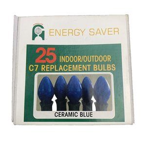 Vintage WONDERLAND Energy Saver C7 Indoor/Outdoor Replacement Ceramic Blue QTY20